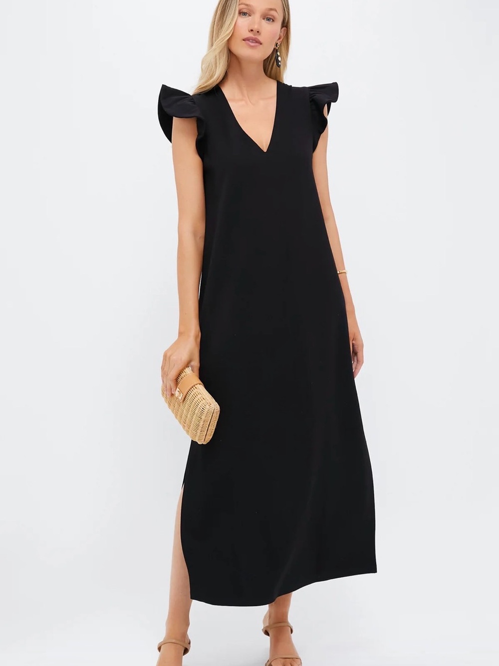 Pomander Place Tuckernuck Miko Dress Black Flutter Sleeve XL